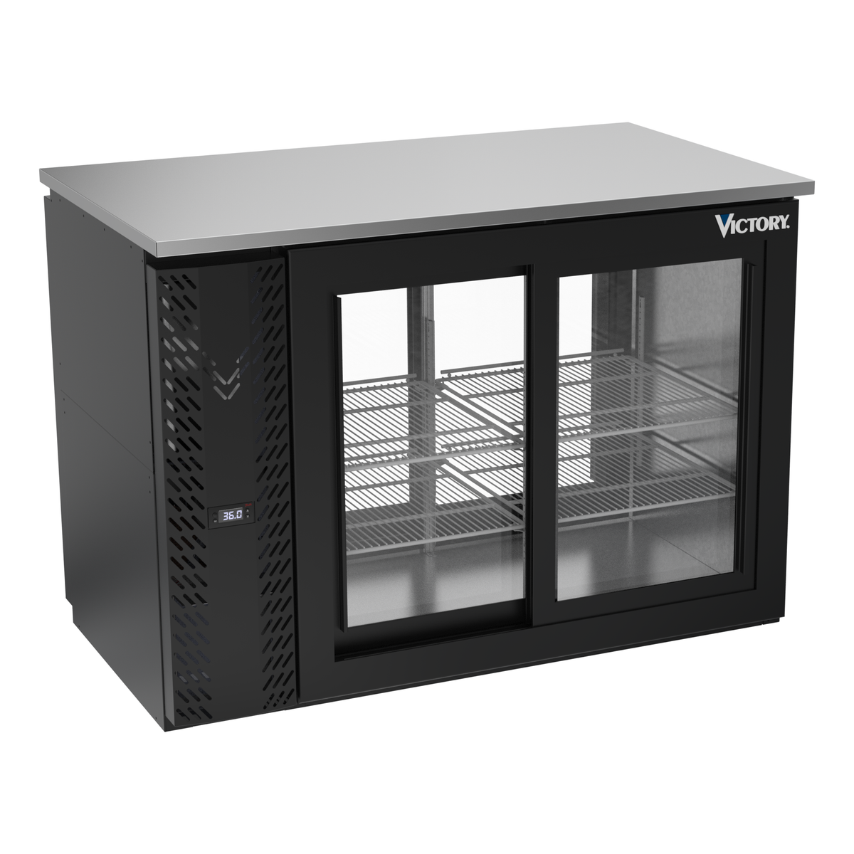 Victory VBBN48HC-GS-PT-B 48" Solid Door Back Bar Cooler