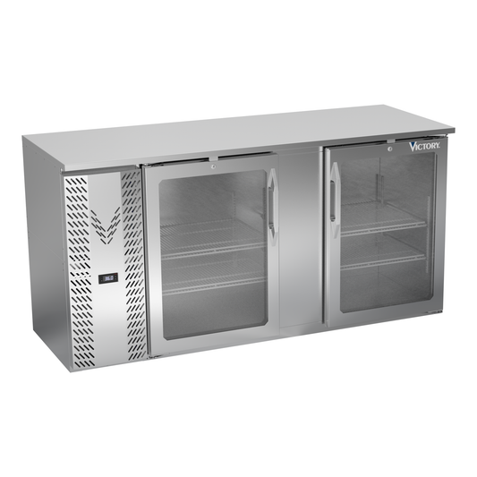Victory VBBN68HC-FG-S 68" Solid Door Back Bar Cooler