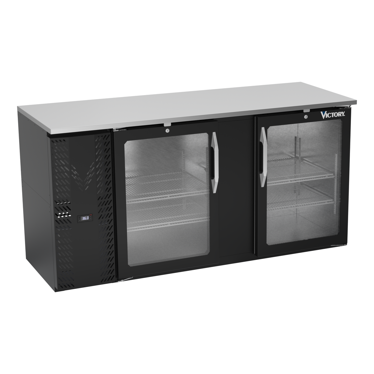 Victory VBBN68HC-G-B 68" Solid Door Back Bar Cooler