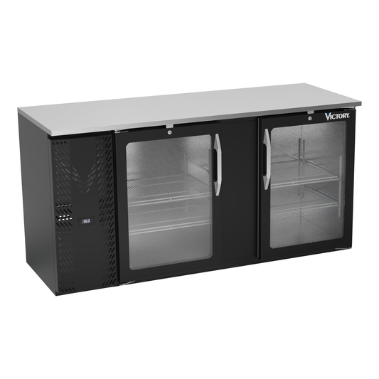 Victory VBBN68HC-G-B 68" Solid Door Back Bar Cooler