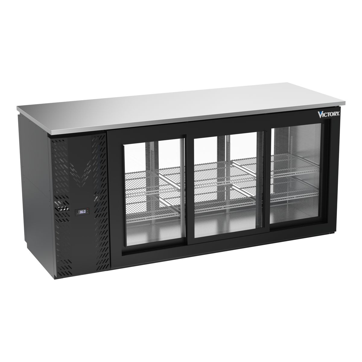 Victory VBBN72HC-F-GS-PT-B 72" Solid Door Back Bar Cooler