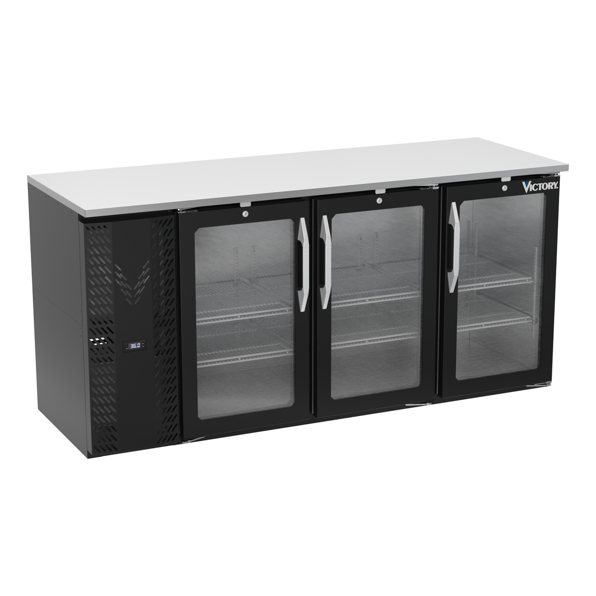 Victory VBBN72HC-FG-B 72" Solid Door Back Bar Cooler