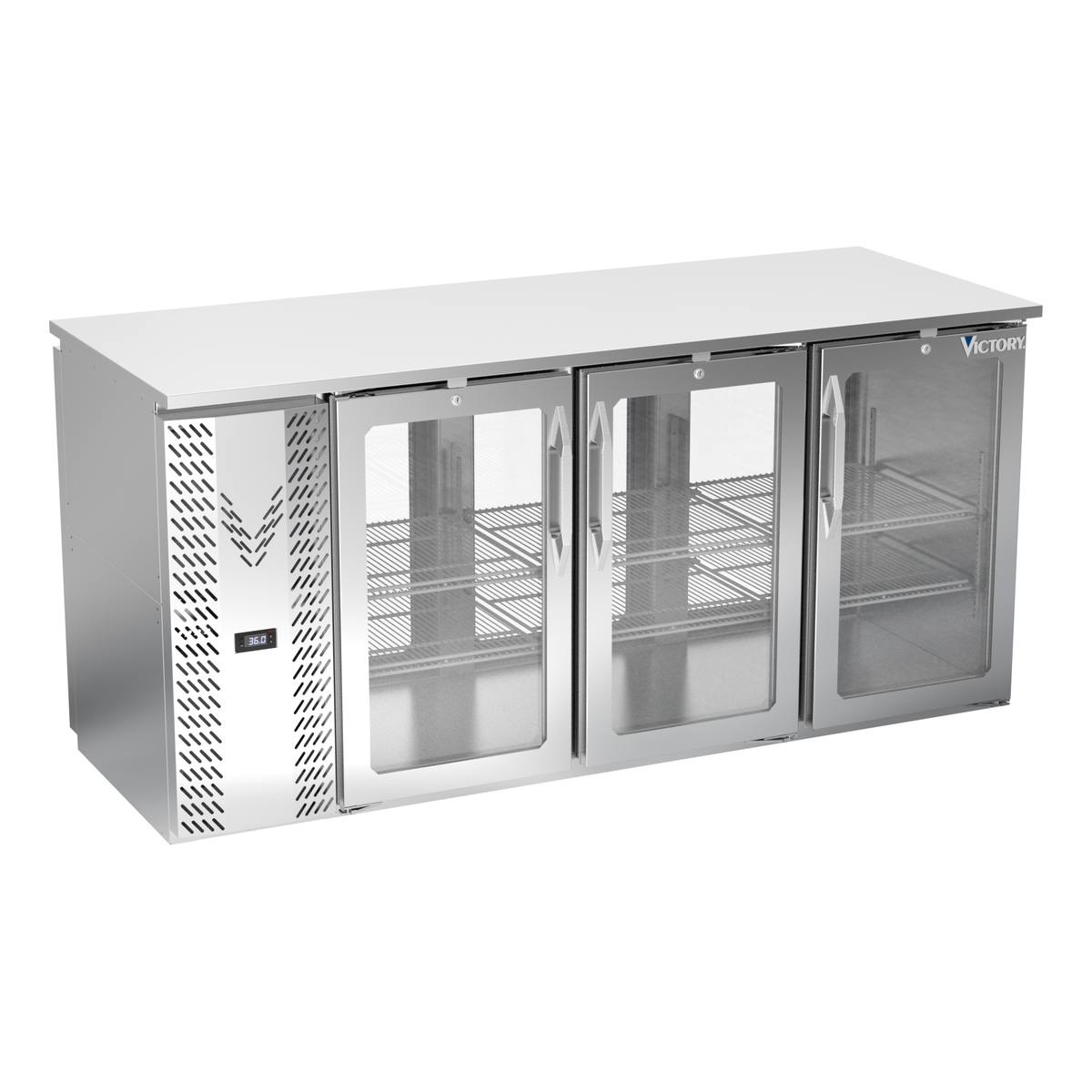 Victory VBBN72HC-FG-PT-S 72" Solid Door Back Bar Cooler