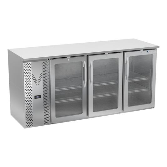 Victory VBBN72HC-FG-S 72" Solid Door Back Bar Cooler