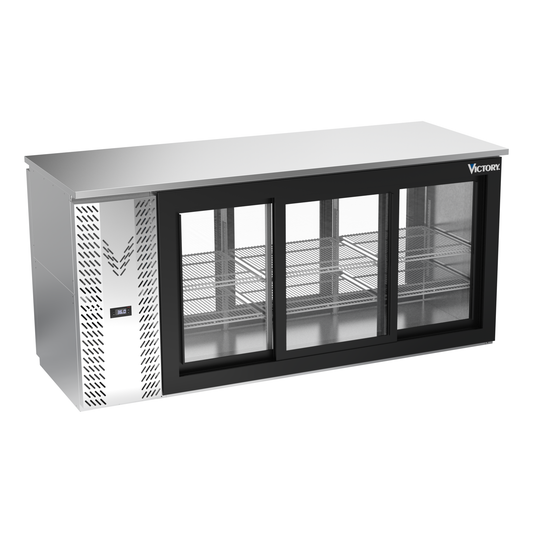 Victory VBBN72HC-GS-PT-S 72" Solid Door Back Bar Cooler