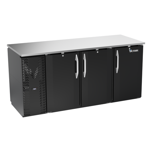 Victory VBBN72HC-PT-B 72" Solid Door Back Bar Cooler