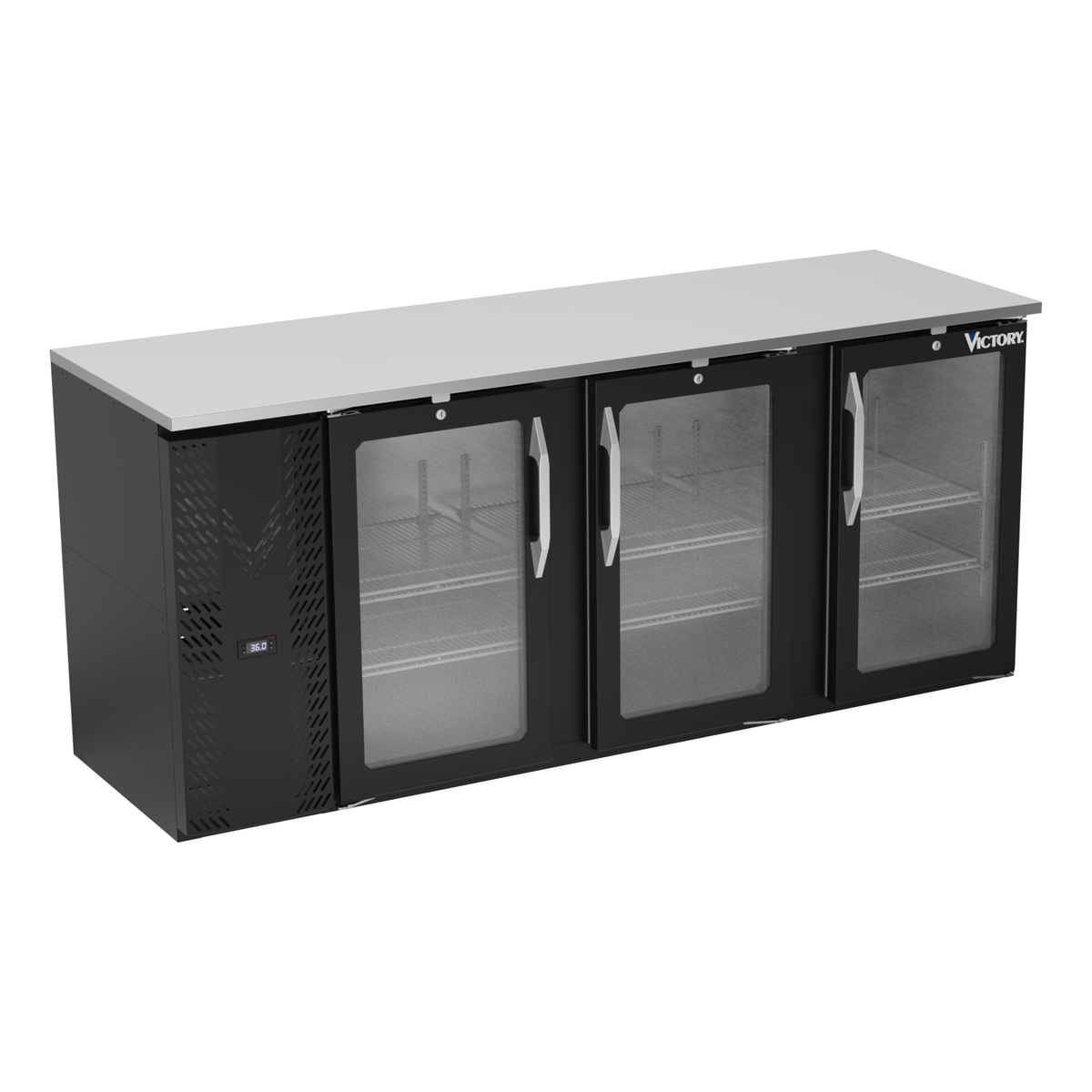 Victory VBBN78HC-FG-B 78" Solid Door Back Bar Cooler