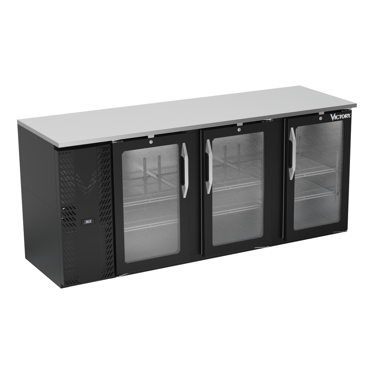 Victory VBBN78HC-G-B 78" Solid Door Back Bar Cooler