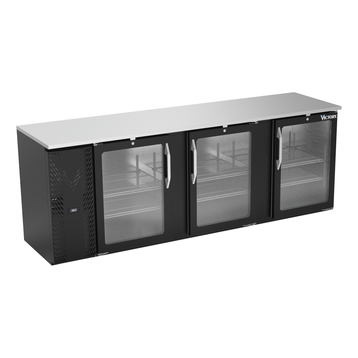 Victory VBBN94HC-G-B 94" Solid Door Back Bar Cooler