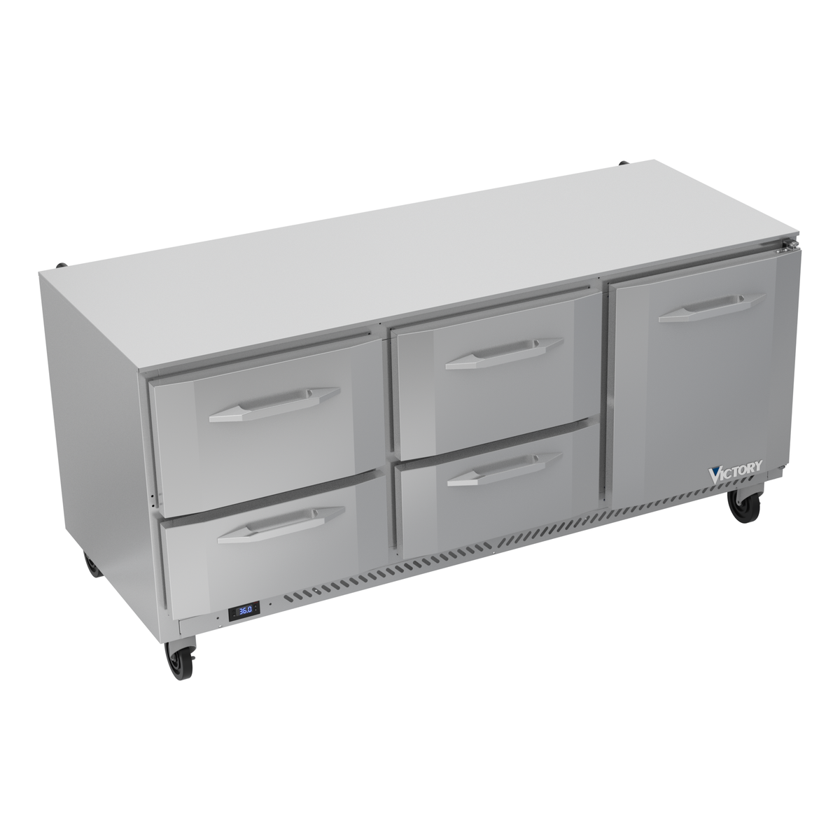 Victory VURD72HC-4 72" Solid Door Undercounter Refrigerator