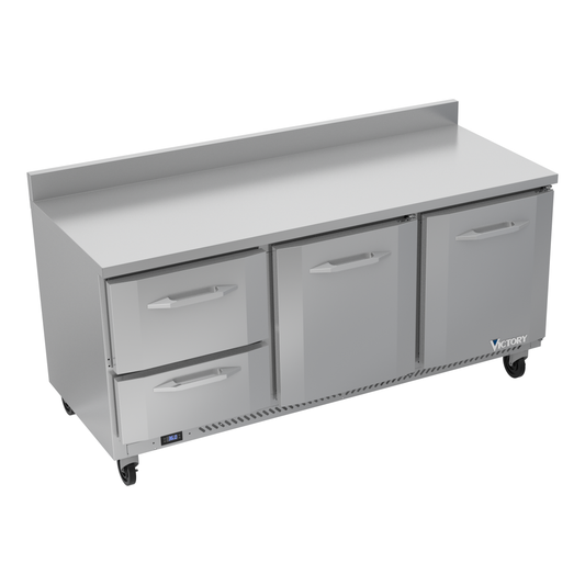 Victory VWRD72HC-2 72" Worktop Refrigerator