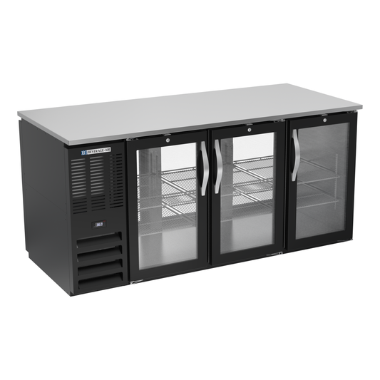 Beverage-Air BB72HC-FG-PT-B 72" Glass Door Back Bar Cooler