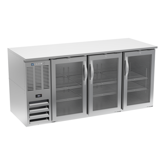 Beverage-Air BB72HC-FG-S 72" Glass Door Back Bar Cooler
