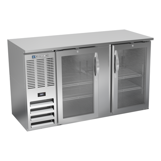 Beverage-Air BBN58HC-FG-S 58" Glass Door Back Bar Cooler