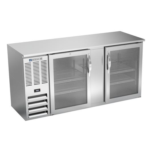 Beverage-Air BBN68HC-FG-S 68" Glass Door Back Bar Cooler