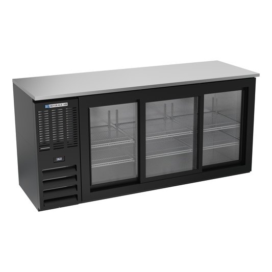 Beverage-Air BBN72HC-F-GS-B 72" Glass Door Back Bar Cooler