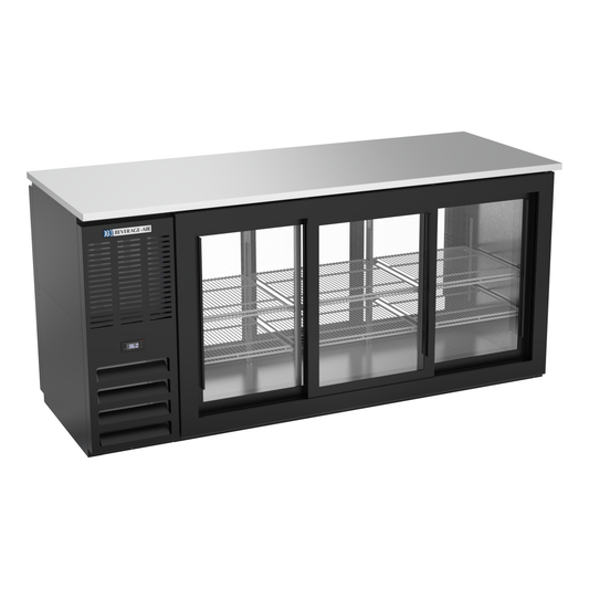 Beverage-Air BBN72HC-F-GS-PT-B 72" Glass Door Back Bar Cooler