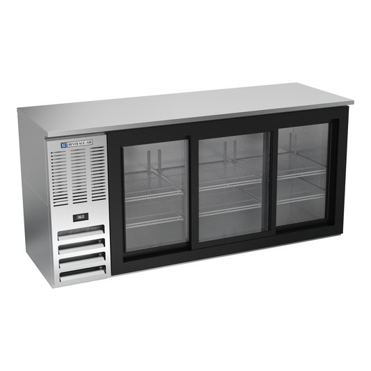 Beverage-Air BBN72HC-F-GS-S 72" Glass Door Back Bar Cooler