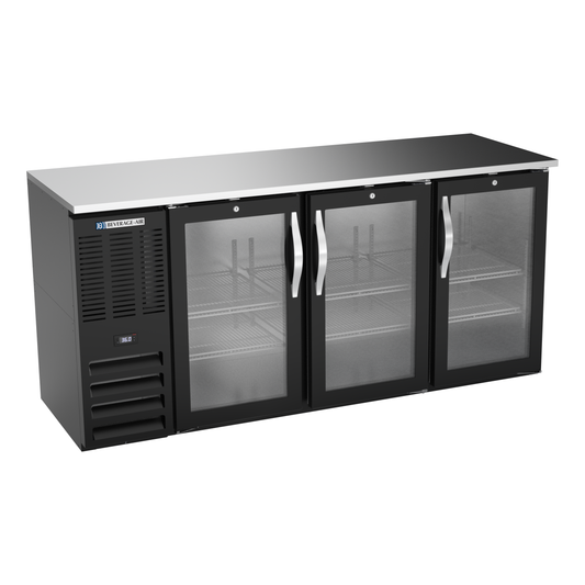 Beverage-Air BBN72HC-FG-B 72" Glass Door Back Bar Cooler
