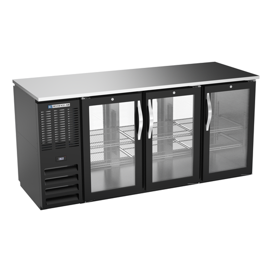 Beverage-Air BBN72HC-FG-PT-B 72" Glass Door Back Bar Cooler