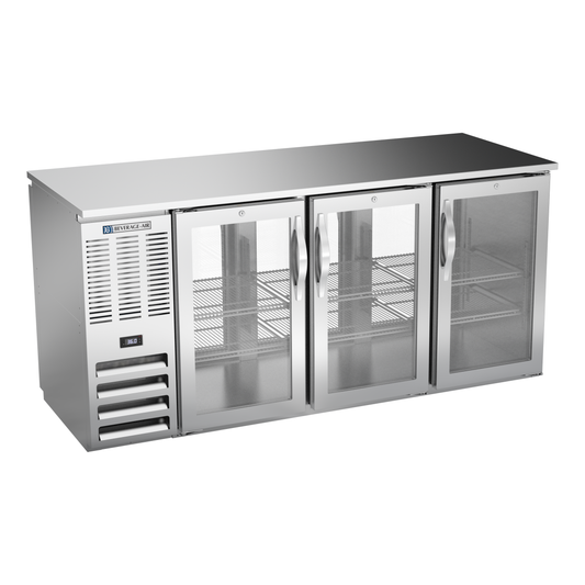 Beverage-Air BBN72HC-FG-PT-S 72" Glass Door Back Bar Cooler