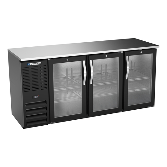 Beverage-Air BBN72HC-G-B 72" Glass Door Back Bar Cooler