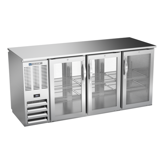 Beverage-Air BBN72HC-G-PT-S 72" Glass Door Back Bar Cooler