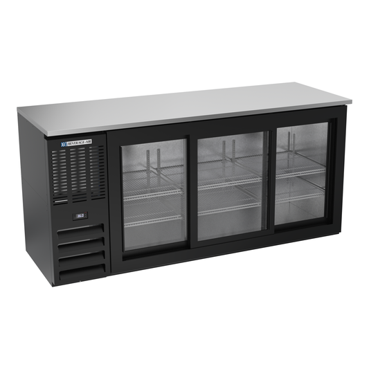 Beverage-Air BBN72HC-GS-B 72" Glass Door Back Bar Cooler