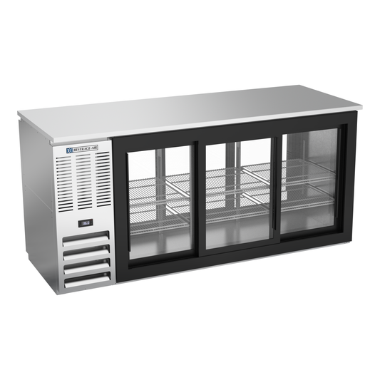 Beverage-Air BBN72HC-GS-PT-S 72" Glass Door Back Bar Cooler