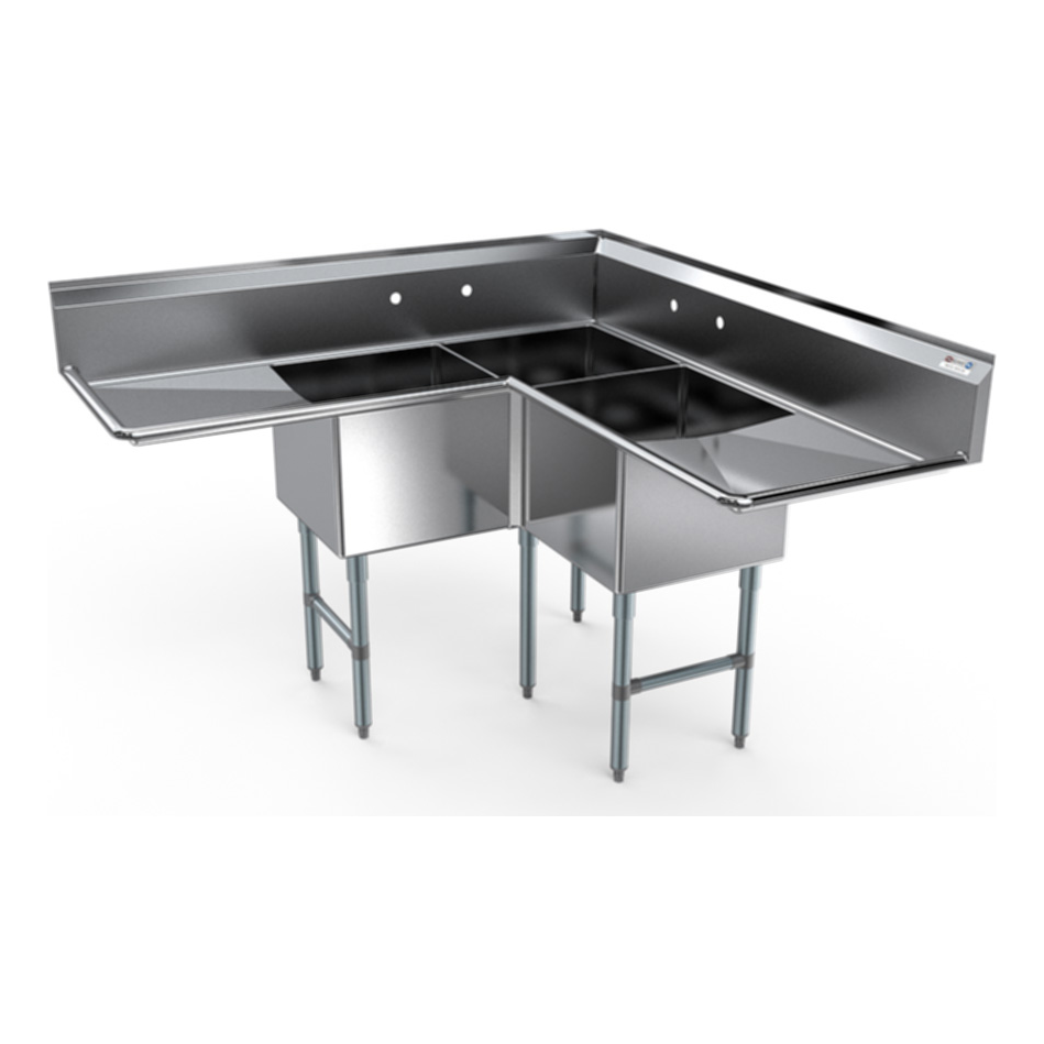 NBR 3CSG-181814LR18 57" Compartment Sink