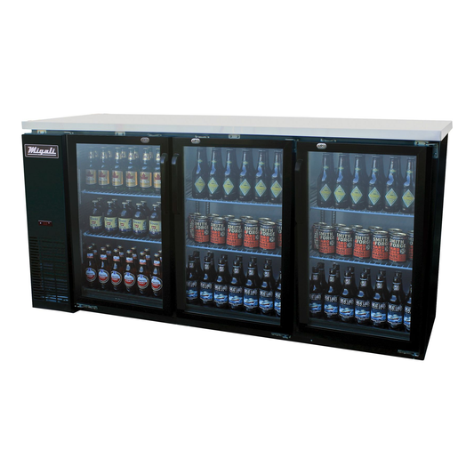 Migali C-BB72G-HC 72 3/4" Solid Door Back Bar Cooler