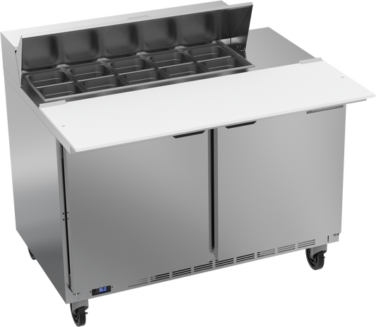 Beverage-Air SPE48HC-10C 48" 2 Doors 12 Pan Sandwich / Salad Prep Table