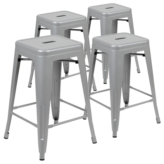 Flash Furniture 4-ET-31320-24-SV-R-GG 16" Barstool