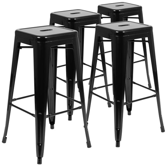 Flash Furniture 4-ET-31320-30-BK-R-GG 17" Barstool