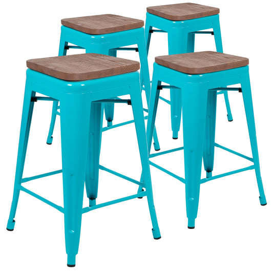 Flash Furniture 4-ET-31320W-24-TL-R-GG 16" Barstool