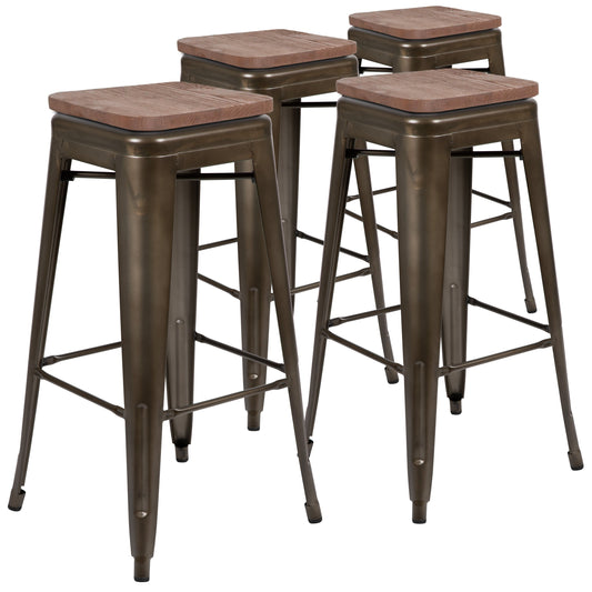 Flash Furniture 4-ET-31320W-30-GN-R-GG 16" Barstool