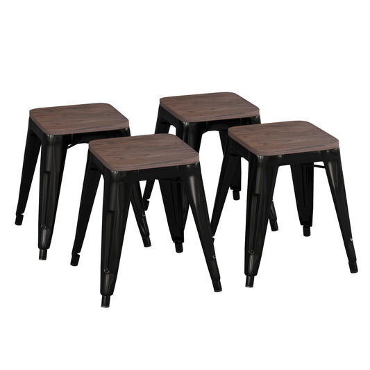 Flash Furniture ET-BT3503-18-BLK-WD-GG 15 3/4" Barstool
