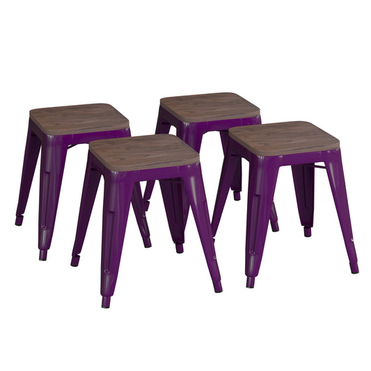 Flash Furniture ET-BT3503-18-PR-WD-GG 15 3/4" Barstool
