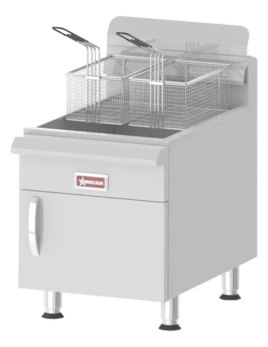 Omcan 43088 17" 30 lb Gas Countertop Fryer