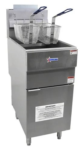 Omcan 43422 15 1/2" 40 lb Gas Floor Fryer