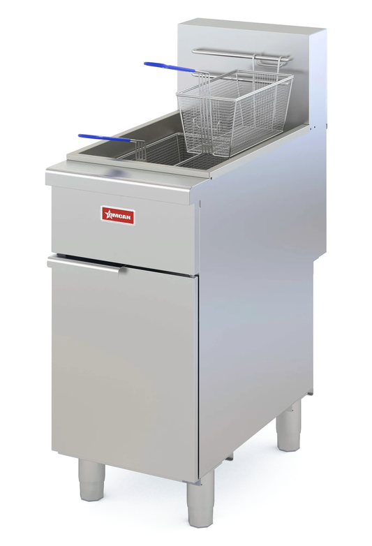 Omcan 48555 16" 50 lb Gas Floor Fryer