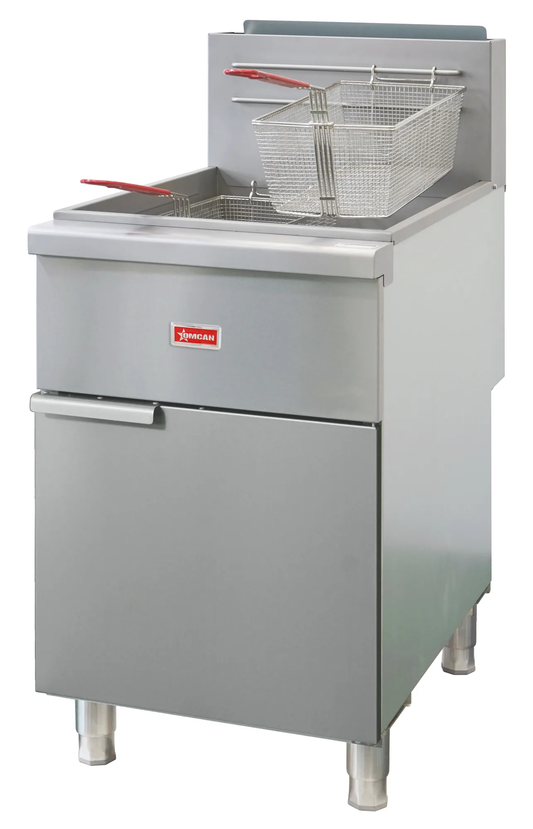 Omcan 48638 21" 80 lb Gas Floor Fryer