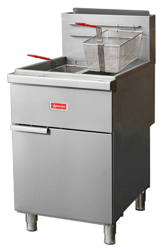 Omcan 48639 21" 40 lb Gas Floor Fryer