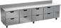 Beverage-Air WTRD119AHC-8 119" 8 Drawer Worktop Refrigerator