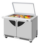 Turbo Air TST-48SD-18-FB-N-GL 48 1/4" 2 Doors 18 Pan Mega Top Sandwich / Salad Prep Table