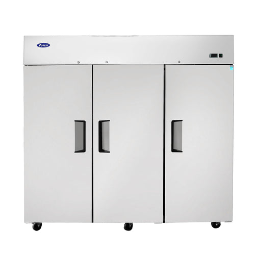Atosa MBF8003GR 77 3/4" 3 Section Solid Door Reach-In Freezer