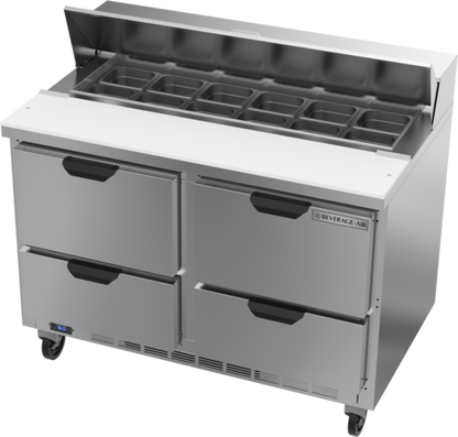 Beverage-Air SPED48HC-12-4 48" 4 Drawer 12 Pan Sandwich / Salad Prep Table