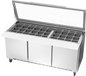 Beverage-Air SPE72HC-30M-STL 72" 3 Doors 30 Pan Mega Top Sandwich / Salad Prep Table