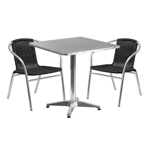 Flash Furniture TLH-ALUM-28SQ-020BKCHR2-GG Patio Dining Set