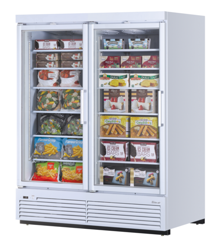 Turbo Air TJMF-55SDW(B)-N 65 1/8" 2 Section Freezer Merchandiser